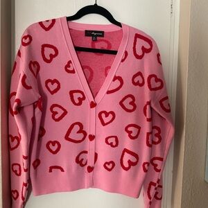 Chic Pink Heart Cardigan